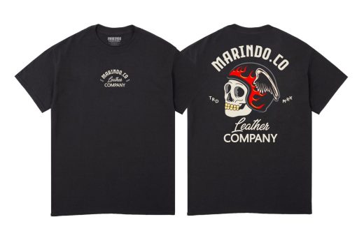 Marindo Leather T-Shirt Skull Helmet